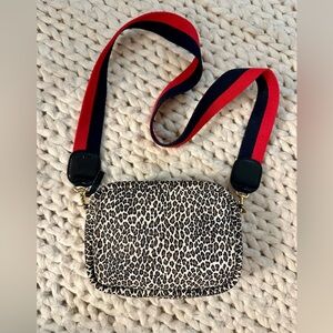 Clare V Midi Sac Suede Mini Leopard Print Cross Body
